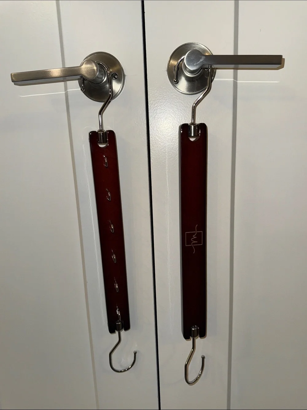 (Set of 2) Space-Saving Cascading Hanger Clothes Tiered Organizer Closets Wooden